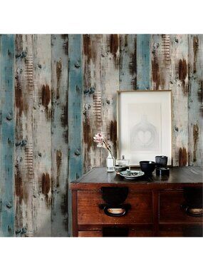 236" x 17.8" Wood Peel and Stick Wallpaper Self-Adhesive Removable Wallpaper